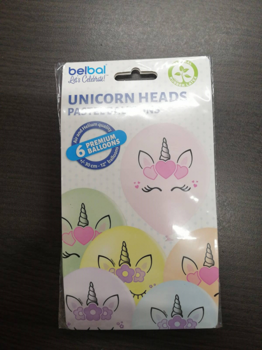 Set 6 baloane latex cap unicorn 30 cm 5414391043198 [17]