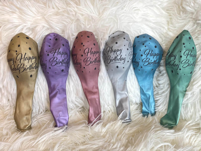 Set 6 baloane latex chrom Happy Birthday 30 cm [8]