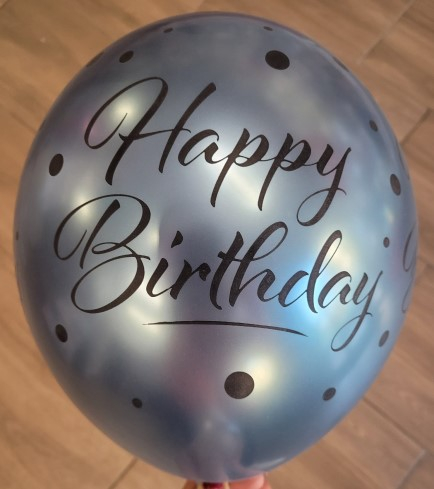 Set 6 baloane latex chrom Happy Birthday 30 cm [5]