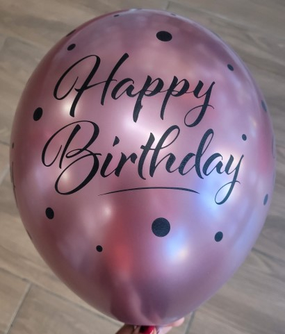 Set 6 baloane latex chrom Happy Birthday 30 cm [2]