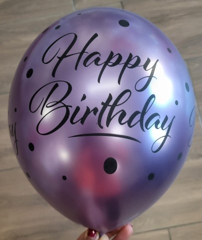 Set 6 baloane latex chrom Happy Birthday 30 cm [6]
