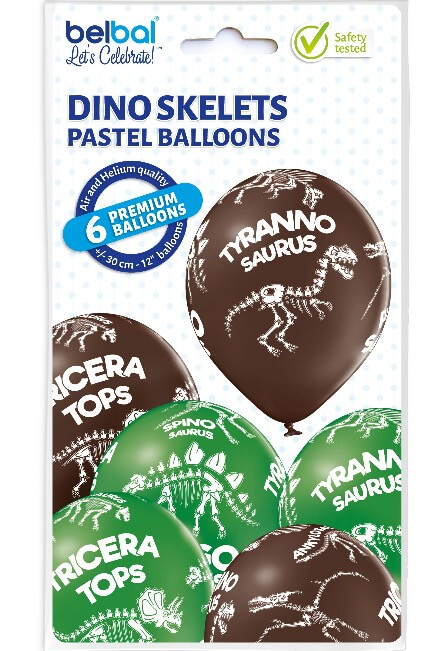 Set 6 baloane latex Dinozaur schelet 30 cm [15]