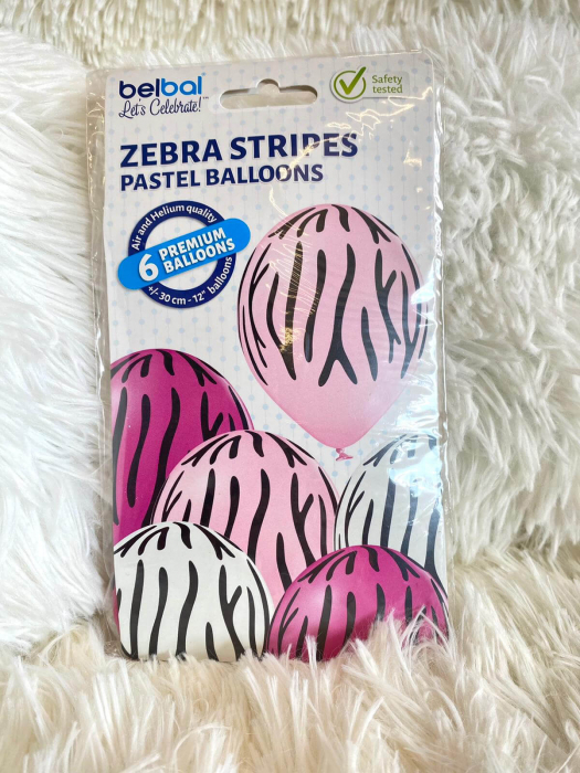 Set 6 baloane latex dungi zebra 30 cm [7]