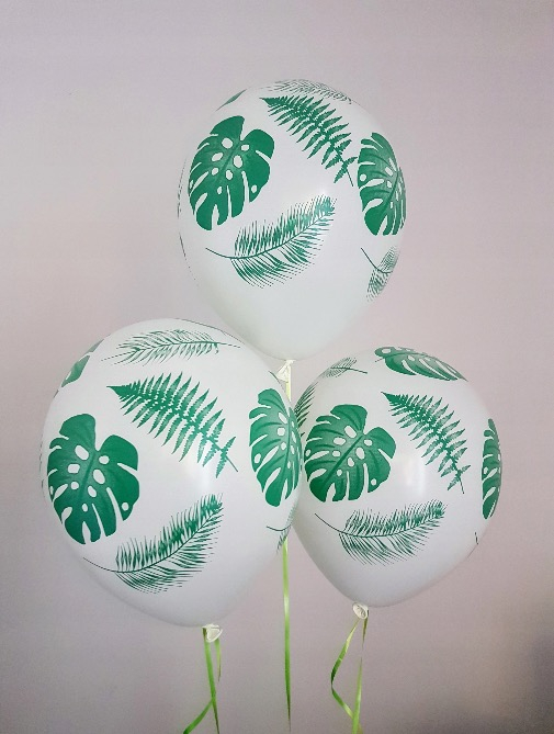 Set 6 baloane latex frunze tropicale 30 cm [3]