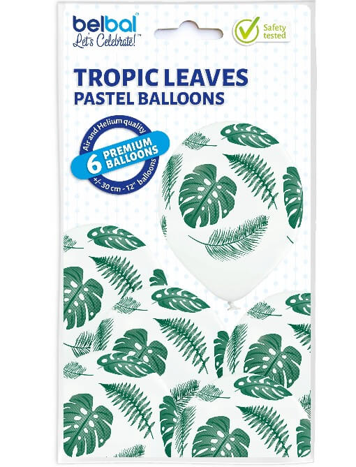 Set 6 baloane latex frunze tropicale 30 cm [4]