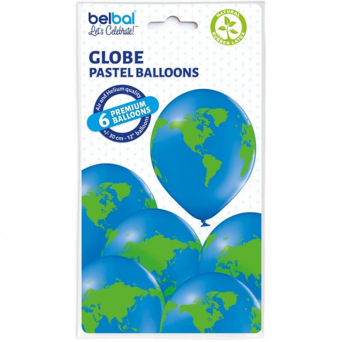 Set 6 baloane latex glob pamantesc 30 cm [4]
