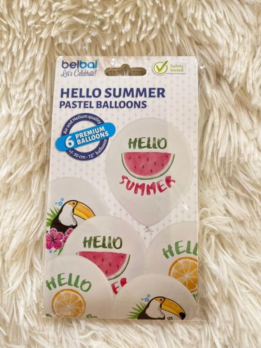 Set 6 baloane latex Hello Summer/Vara 30 cm [9]