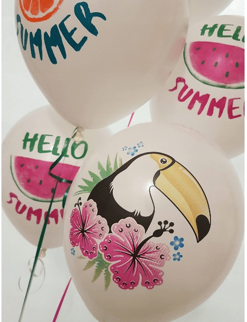 Set 6 baloane latex Hello Summer/Vara 30 cm [7]