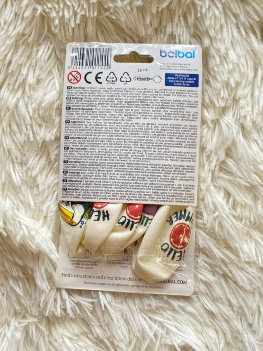 Set 6 baloane latex Hello Summer/Vara 30 cm [10]