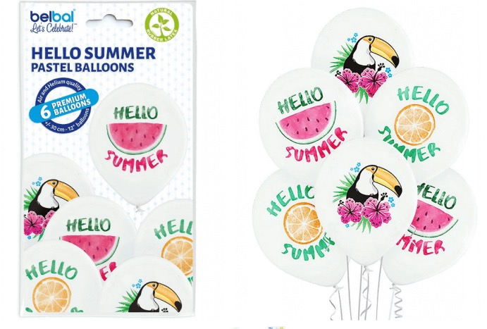 Set 6 baloane latex Hello Summer/Vara 30 cm [5]