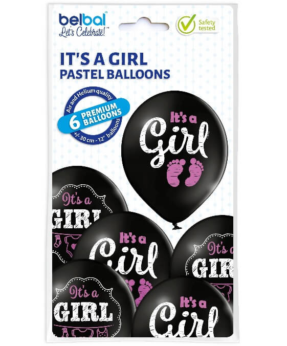 Set 6 baloane latex It's a girl 30 cm [4]