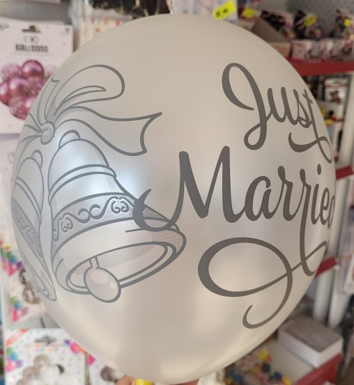 Set 6 baloane latex Just Married clopotel 30 cm [4]