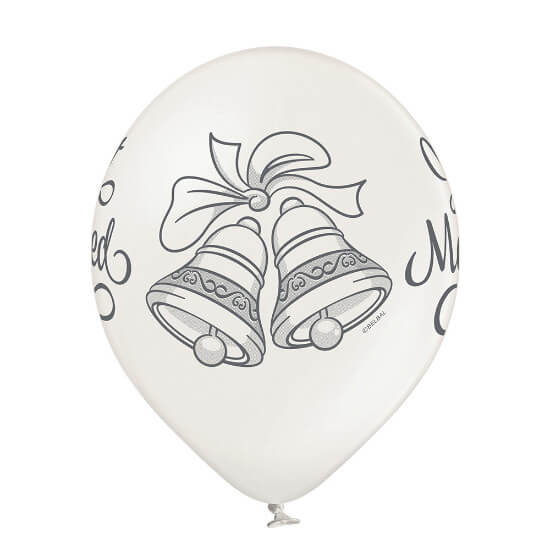 Set 6 baloane latex Just Married clopotel 30 cm [2]