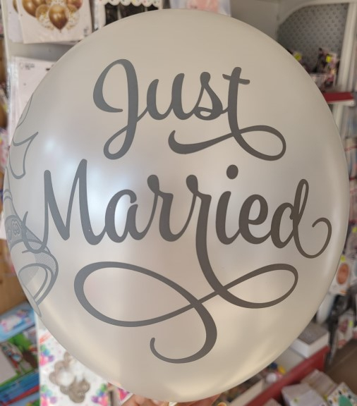 Set 6 baloane latex Just Married clopotel 30 cm [5]