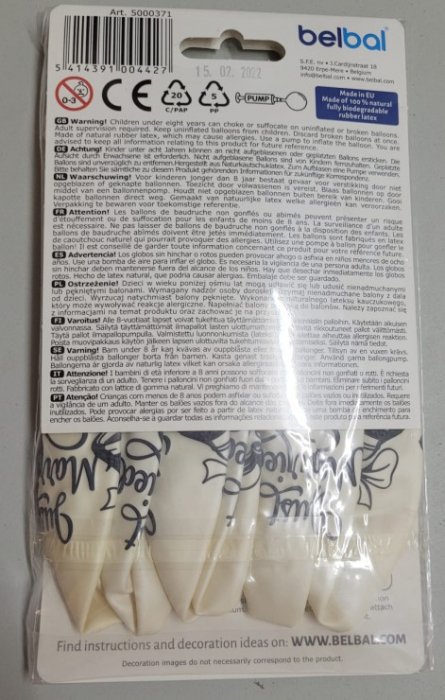 Set 6 baloane latex Just Married clopotel 30 cm [10]