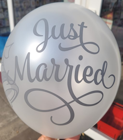 Set 6 baloane latex Just Married clopotel 30 cm [7]