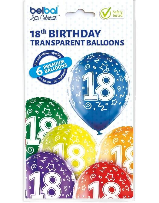 Set 6 baloane latex majorat multicolor 18 ani 30 cm [8]