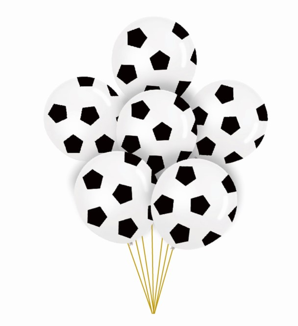 Set 6 baloane latex mingi de fotbal 30 cm