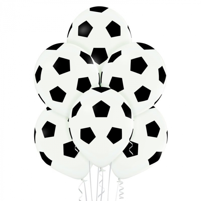 Set 6 baloane latex premium mingi de fotbal 30 cm