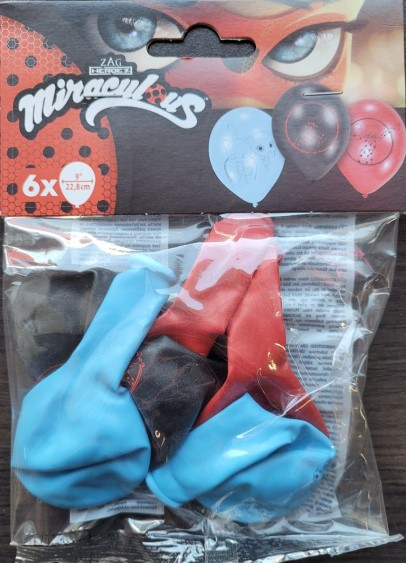 Set 6 baloane latex Miraculous / Lady Bug 23 cm [5]