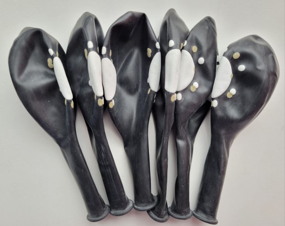 Set 6 baloane latex personalizabile negru cu alb 30 cm [5]