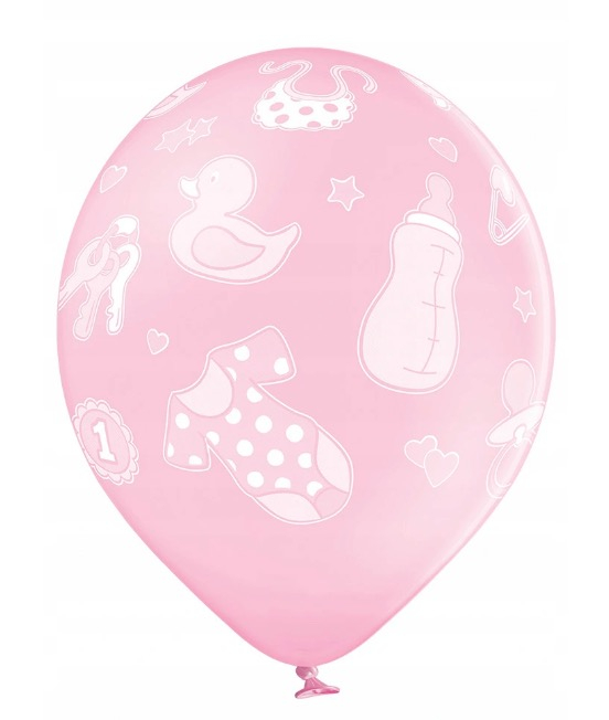 Set 6 baloane latex prima aniversare roz 30cm [11]