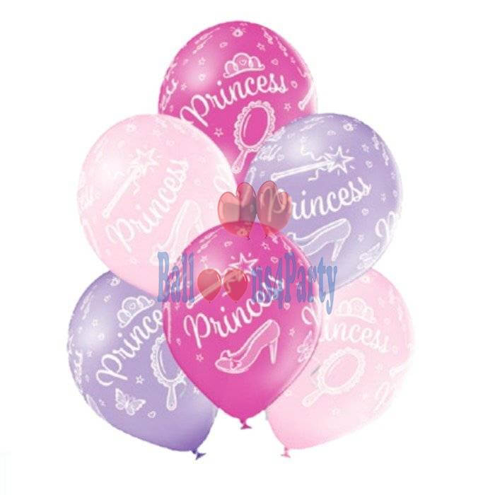 Set 6 baloane latex Princess printesa 30cm