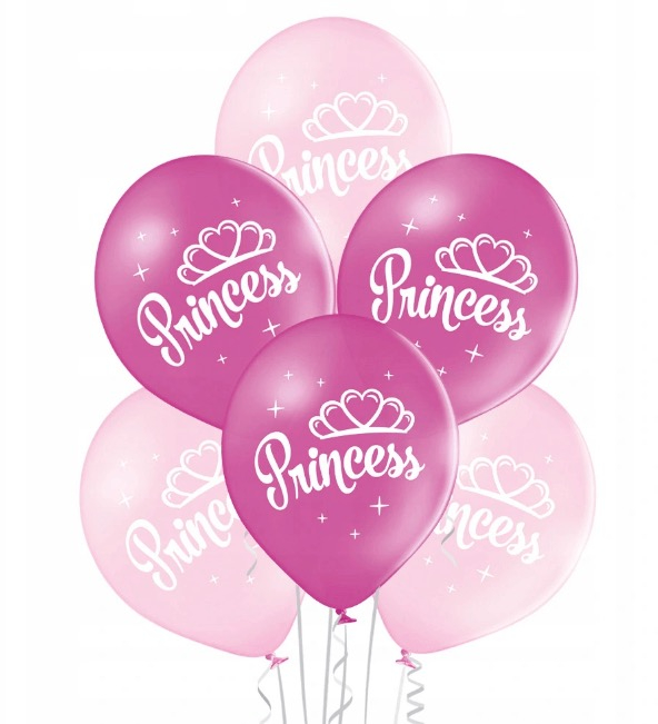 Set 6 baloane latex Princess roz 27 cm [1]