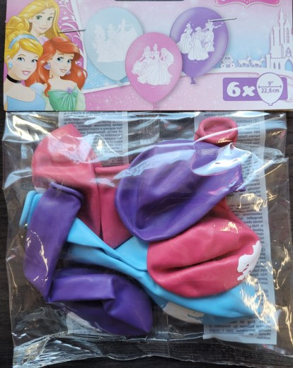 Set 6 baloane latex Printese Disney 22.8 cm [6]