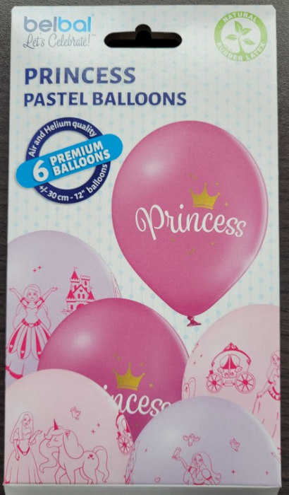 Set 6 baloane latex printese / princess 30 cm [8]