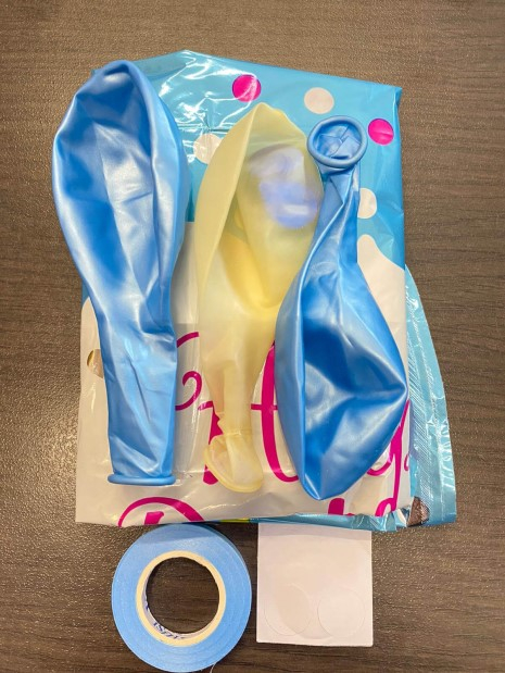 Set baloane latex si folie coroana albastru 6 buc [10]