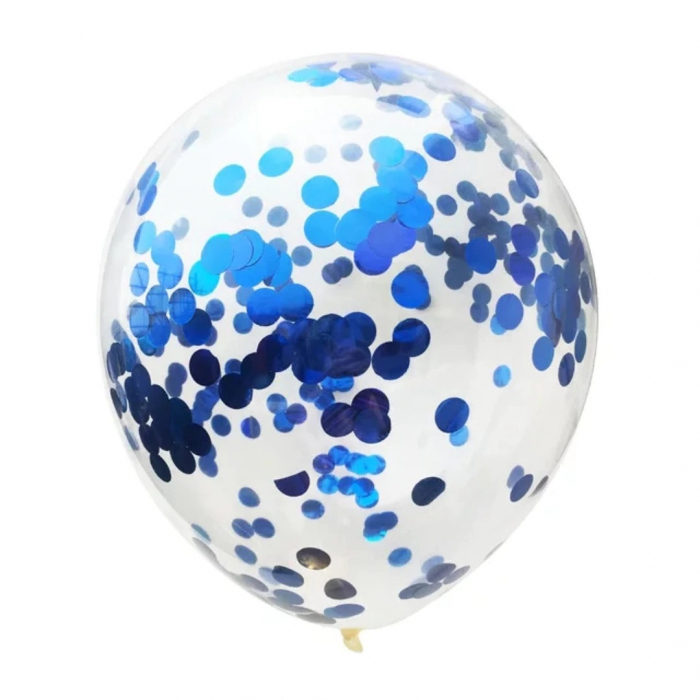 Set baloane latex si folie coroana albastru 6 buc [4]