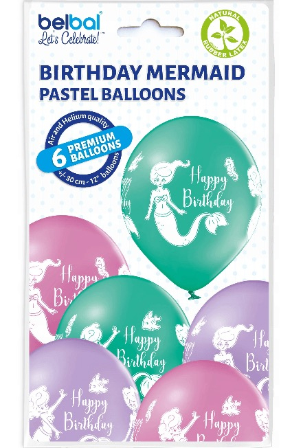 Set 6 baloane latex Sirena Happy Birthday 30 cm [8]