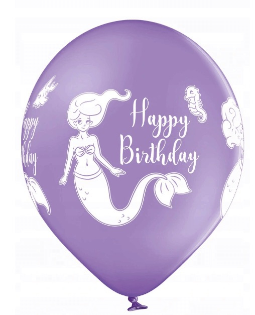 Set 6 baloane latex Sirena Happy Birthday 30 cm [4]