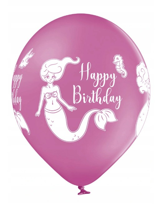 Set 6 baloane latex Sirena Happy Birthday 30 cm [2]