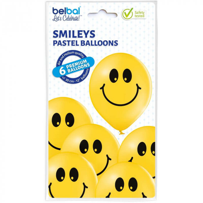 Set 6 baloane latex Smile Face 30cm [4]