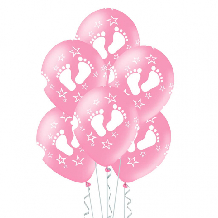 Set 6 baloane roz cu piciorus 30 cm [2]