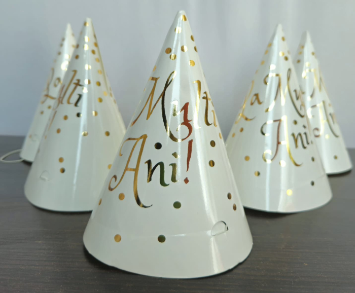 Set 6 coifuri albe La multi ani 16 cm [2]