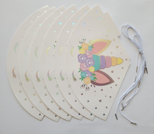 Set 6 coifuri unicorn holograma 16 cm [3]