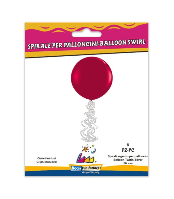 Set 6 cozi baloane argintiu 50 cm [5]