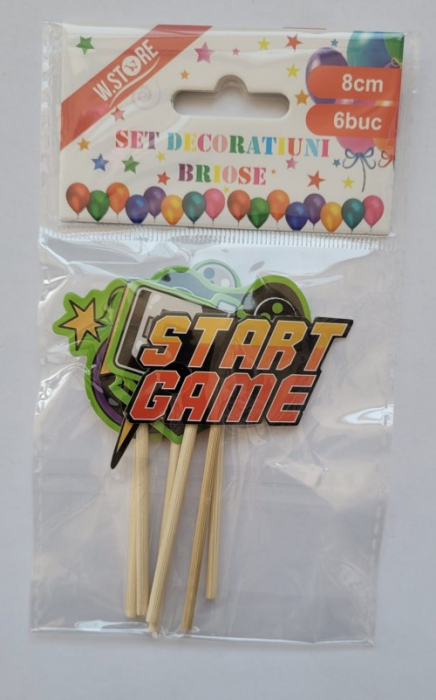 Set 6 decoratiuni briosa Jocuri / Gaming 4 cm [3]