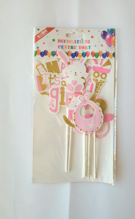 Set 7 decoratiuni briosa / tort bebe fata 7 cm [3]