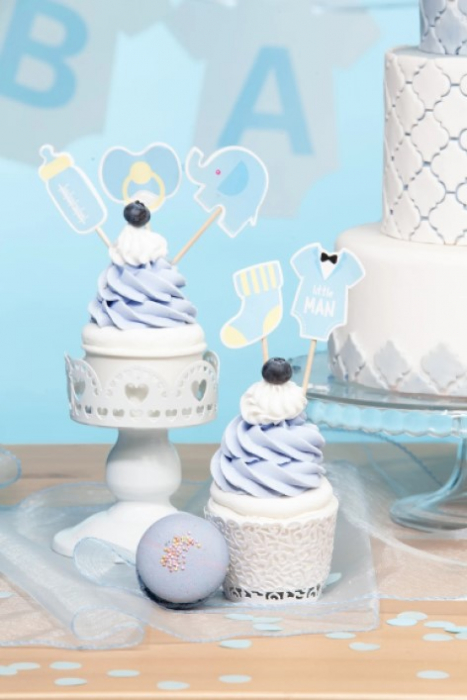 Set 6 decoratiuni tort / briosa bebe baiat 2.5 cm [2]