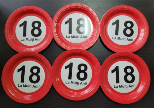 Set 6 farfurii majorat 18 ani La multi ani 18 cm [2]