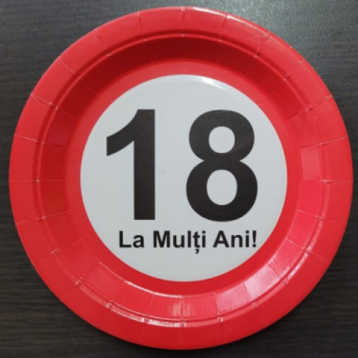 Set 6 farfurii majorat 18 ani La multi ani 18 cm [3]