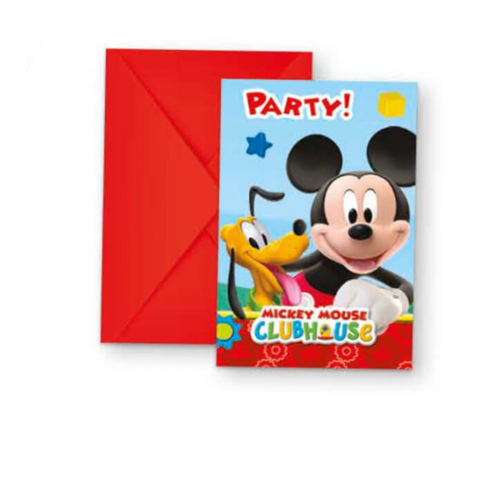 Set 6 invitatii petrecere Mickey Mouse cu plic Disney [2]