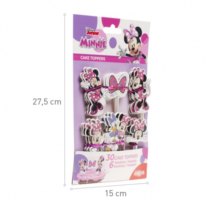 Set 8 modele decor hartie tort / briosa Minnie Mouse 16 buc [18]