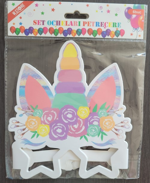 Set 6 ochelari Unicorn Holograma 15 cm [5]