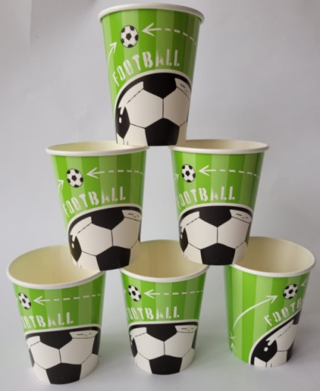 Set 6 pahare carton fotbal 220 ml [2]