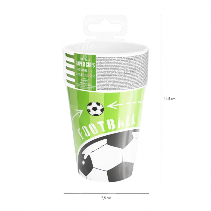 Set 6 pahare carton fotbal 220 ml [10]